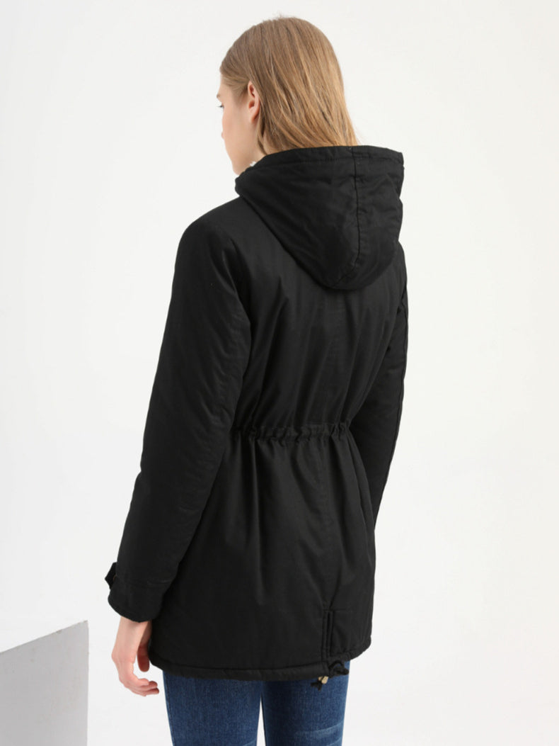 Damen Winterjacke mit Kapuze Parka Übergangsjacke 