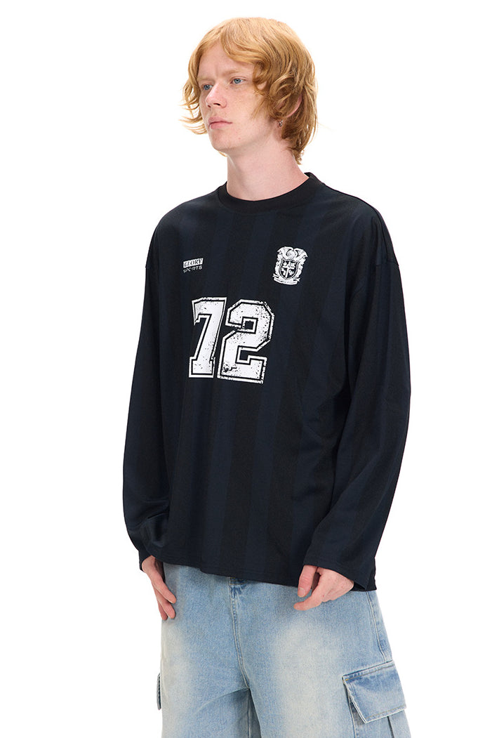 Number Print Sporty Long-Sleeve T-Shirt