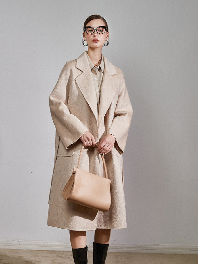 Damen Trenchcoat Mit Gürtel Lang Elegant Klassisch 