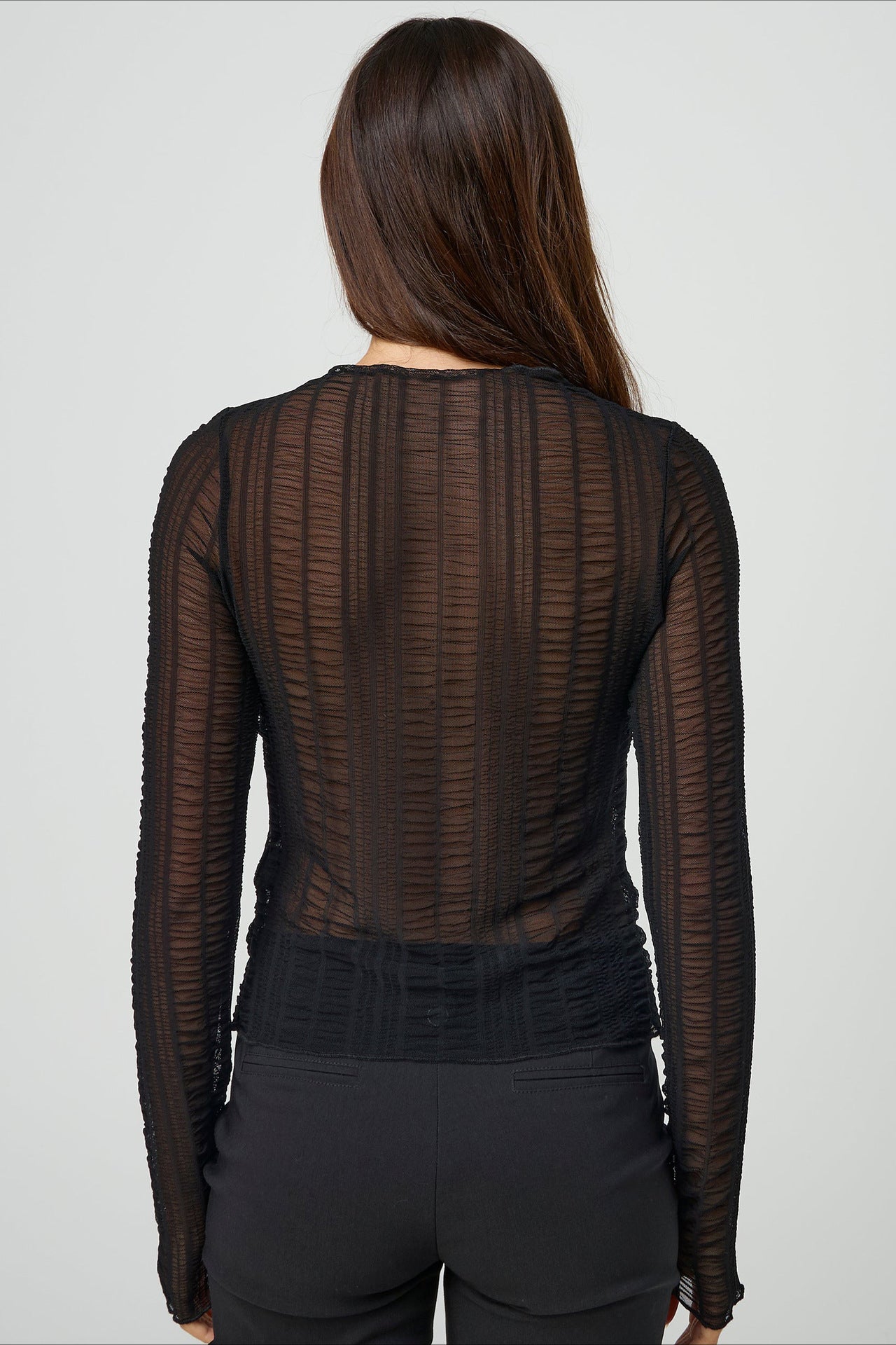 Women's Sheer Long Sleeve Mesh Shirt