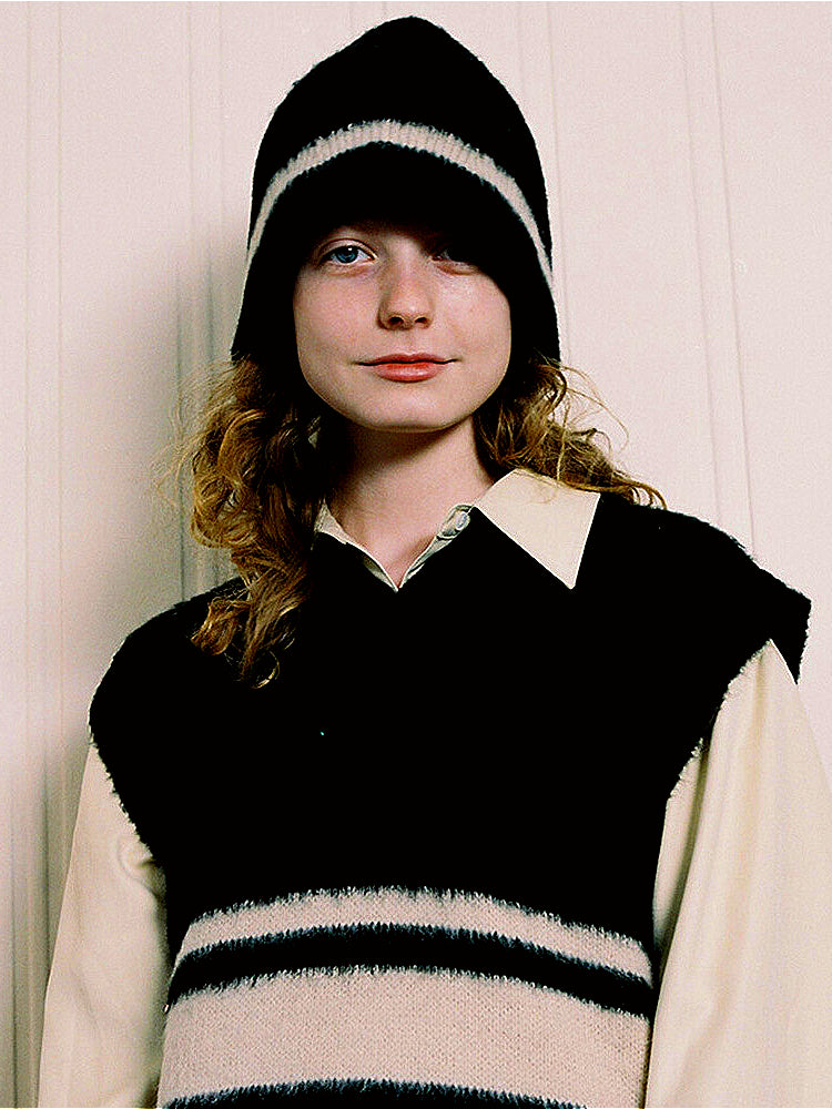 Striped Cozy Wool Beanie