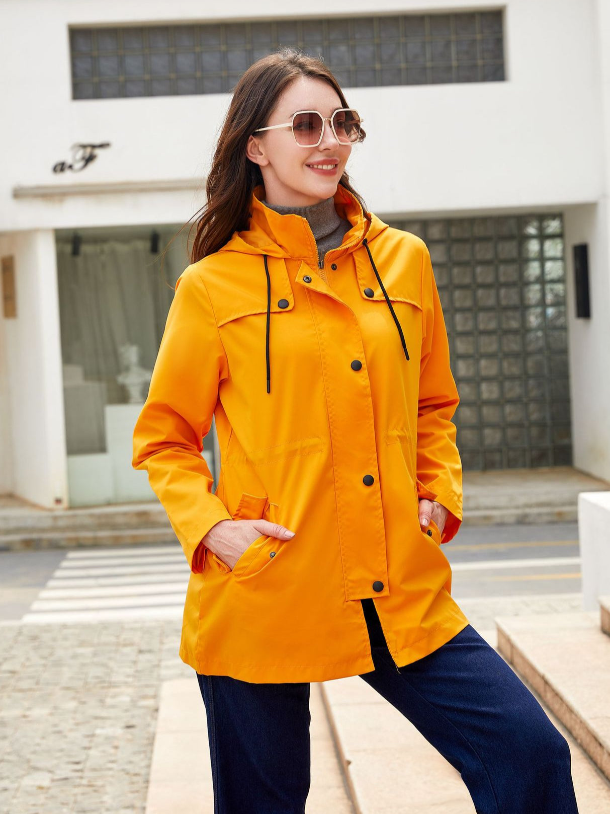 Übergangsjacke Damen Wasserdicht Mit Kapuze – Leichte Regenjacke Frühling Herbst