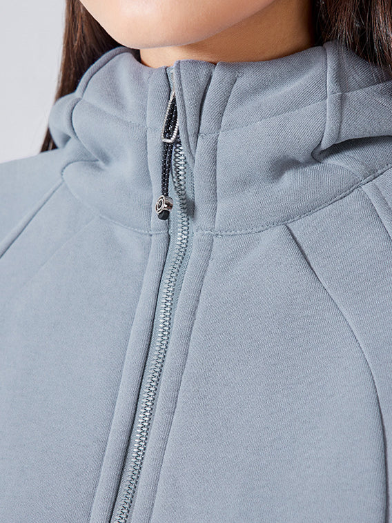 Women's hooded Sweat  jacket with zipper Sporty Soft