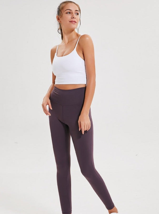 Lys lilla ærmeløs Sport Yoga Crop Top 