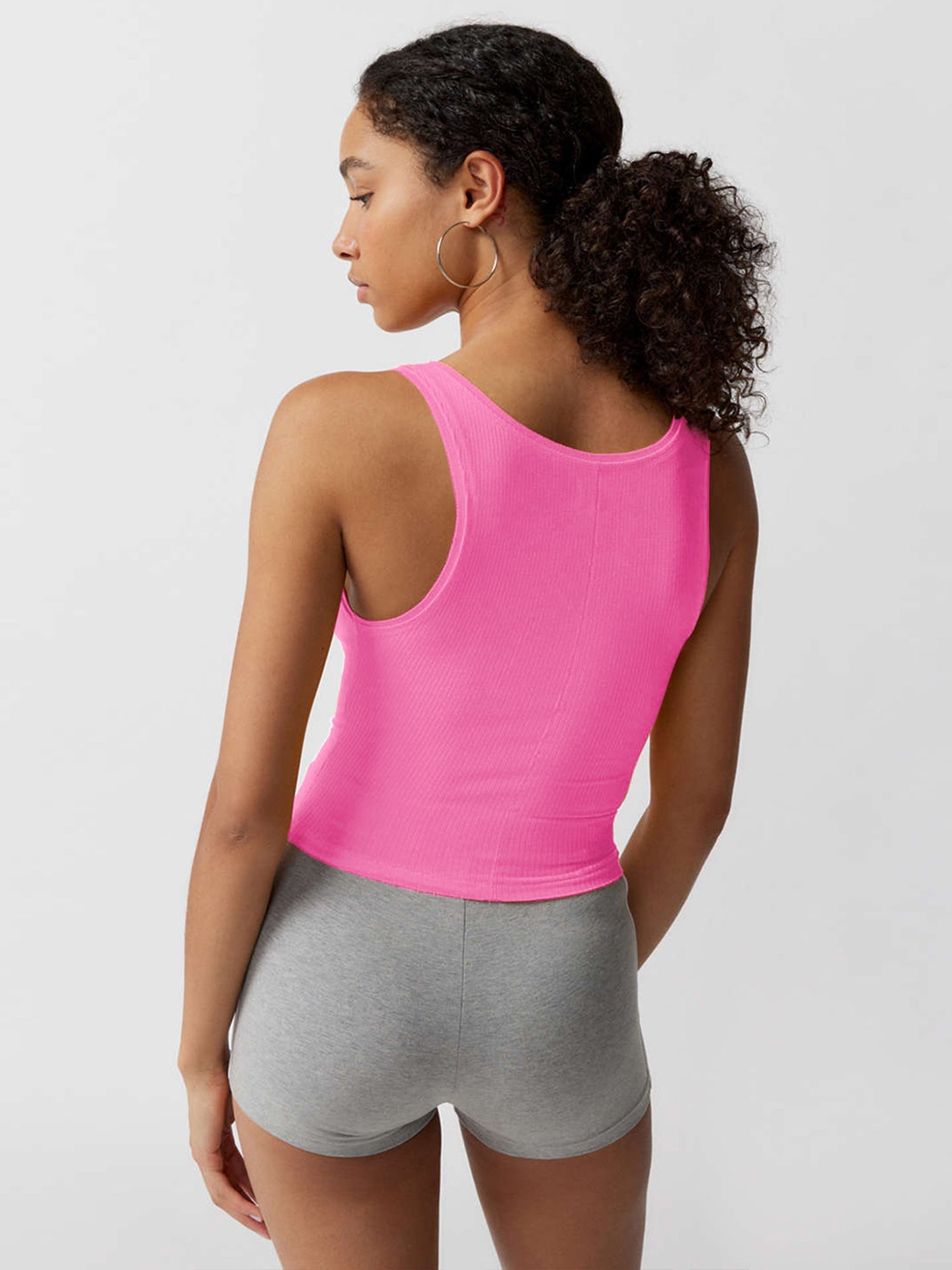 Pink strikket sexet Bodycon Crop Top 