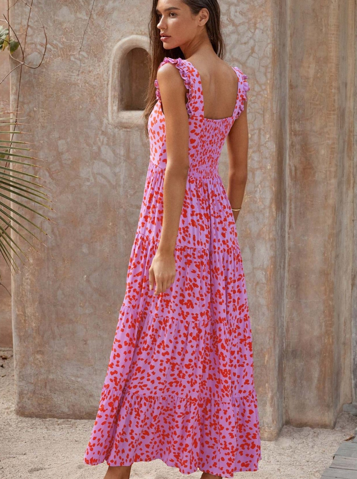 Bohemian Halter Flowy Midi-kjole 