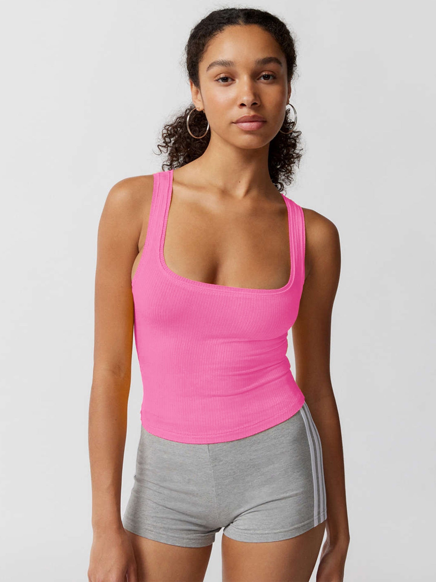 Pink strikket sexet Bodycon Crop Top 