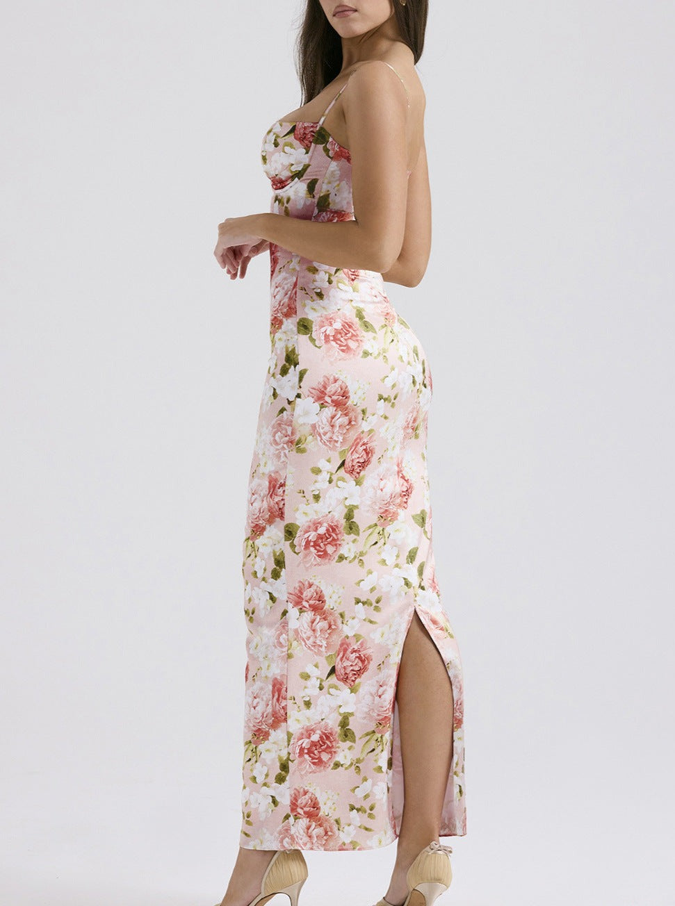 Elegant Bodycon-kjole med blomstret korset 