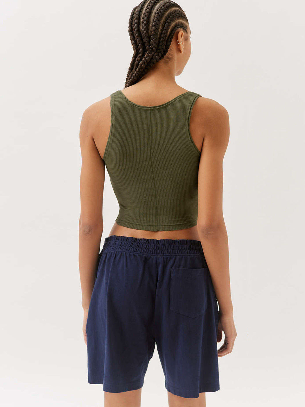 Grøn strikket sexet Bodycon Crop Top 