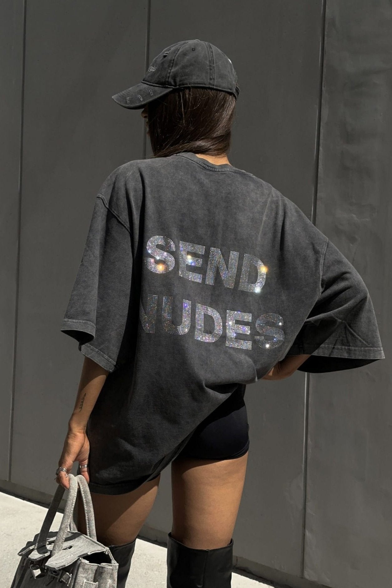 Trendy Oversize Streetwear Distressed Letter Printed Bomuldsskjorte 