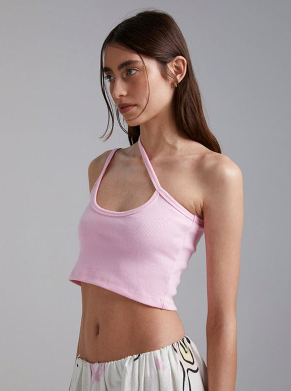 Asymmetrisk One Shoulder Crop Top 