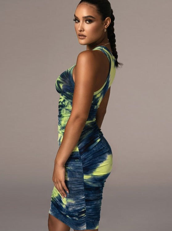 Tie Dye Faded Bodycon Minikjole 