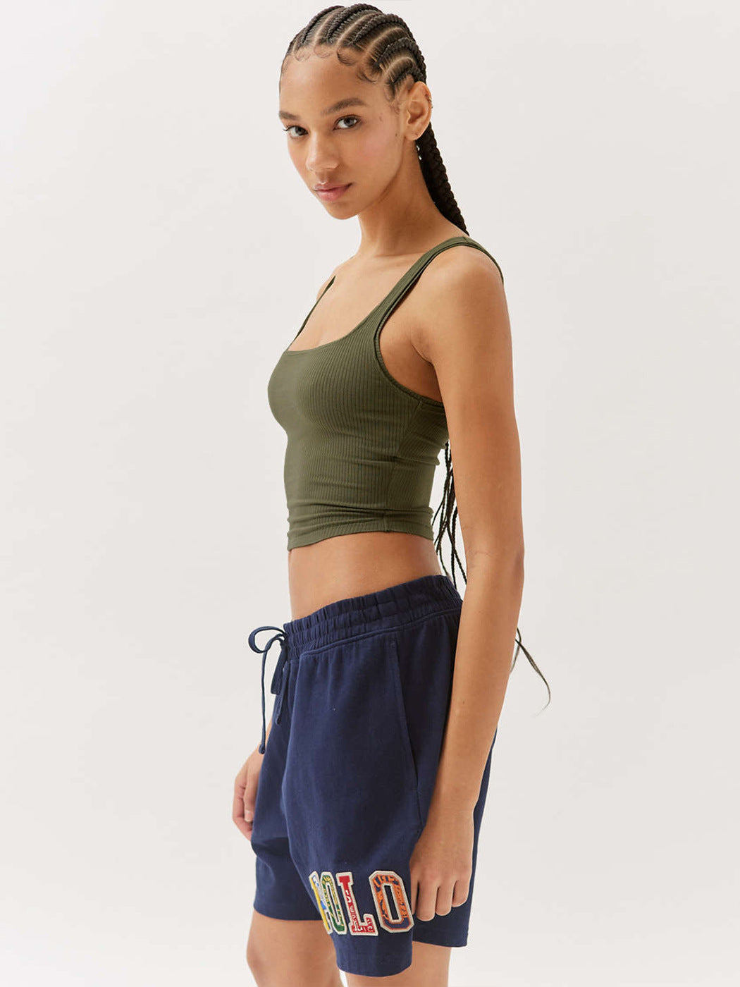 Grøn strikket sexet Bodycon Crop Top 