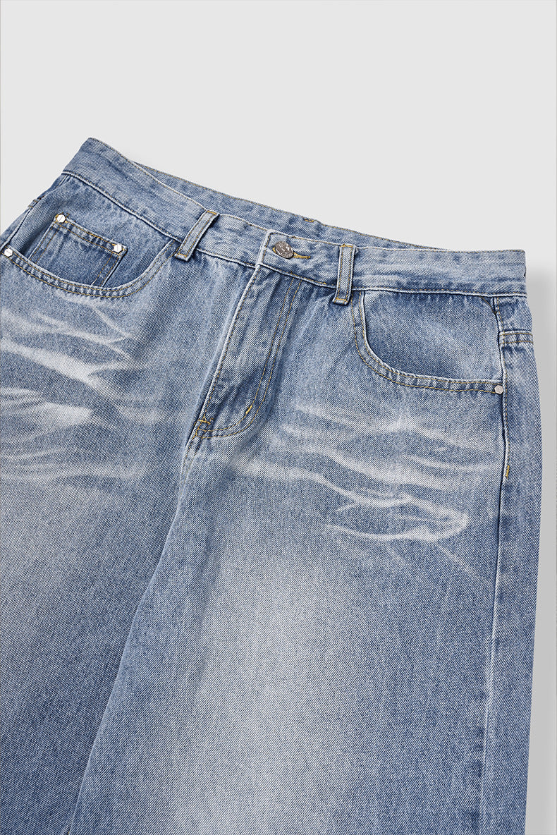 Distressed Ultra Wide-Leg Jeans