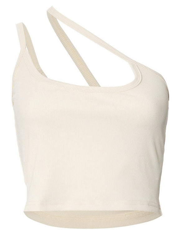 Asymmetrisk One Shoulder Crop Top 