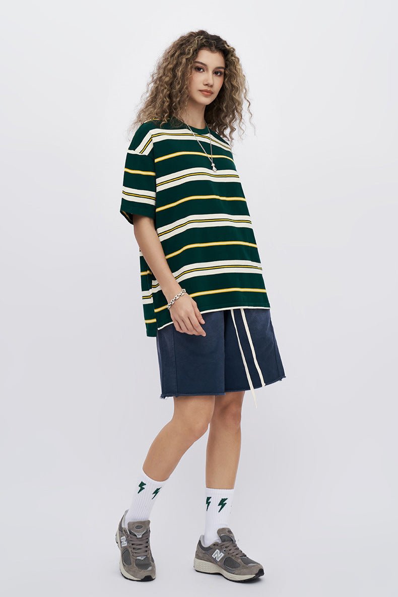 Cityboy Retro Color-Blocked Striped T-Shirt