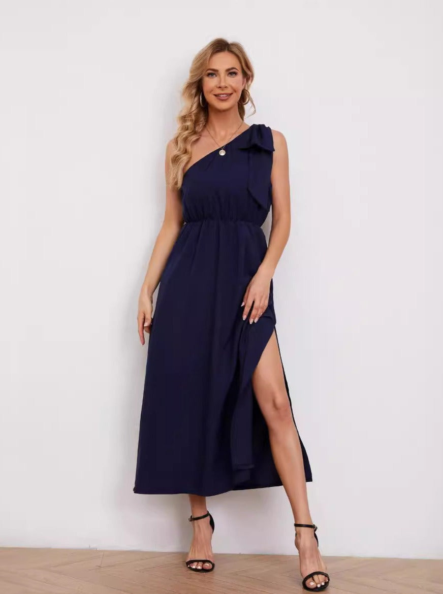 Elegant One Shoulder Slid-kjole