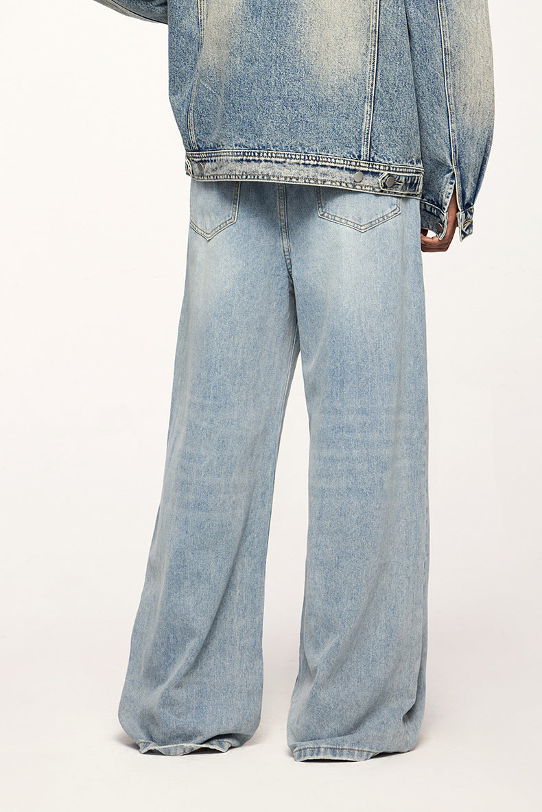 Vintage-inspirerede wide-leg denim jeans