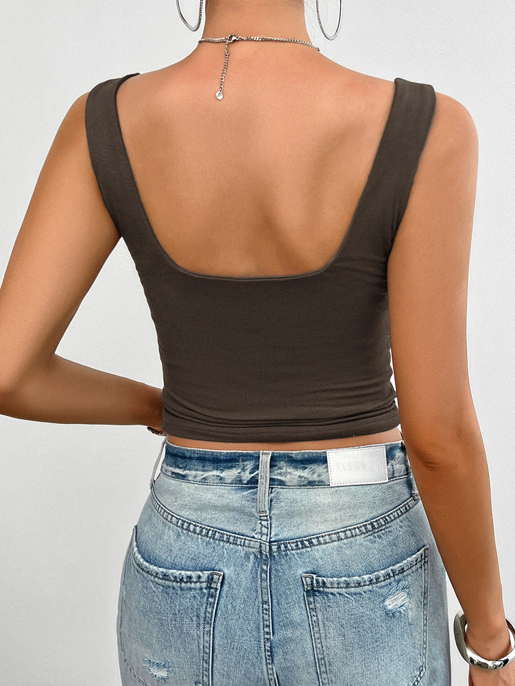 Brun Sexet Slim Twist Tank Top 