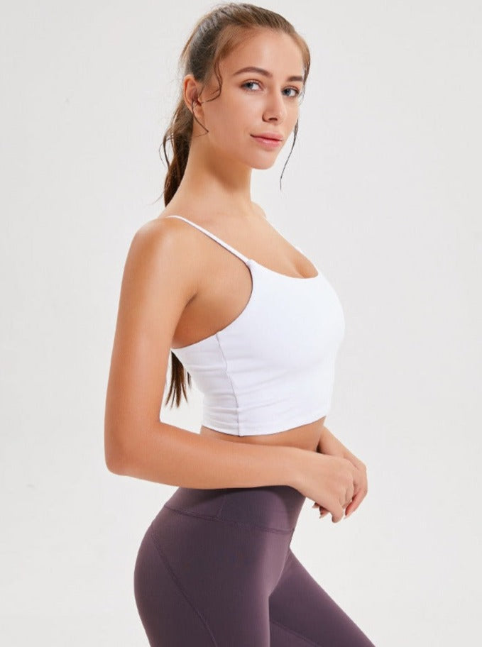 Lys lilla ærmeløs Sport Yoga Crop Top 