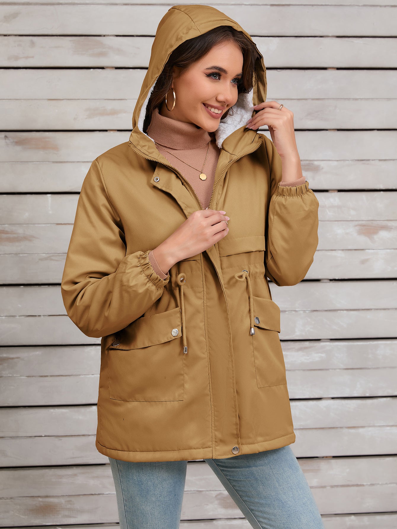 Hooded Parka with Adjustable Waist for Outdoor Adventures