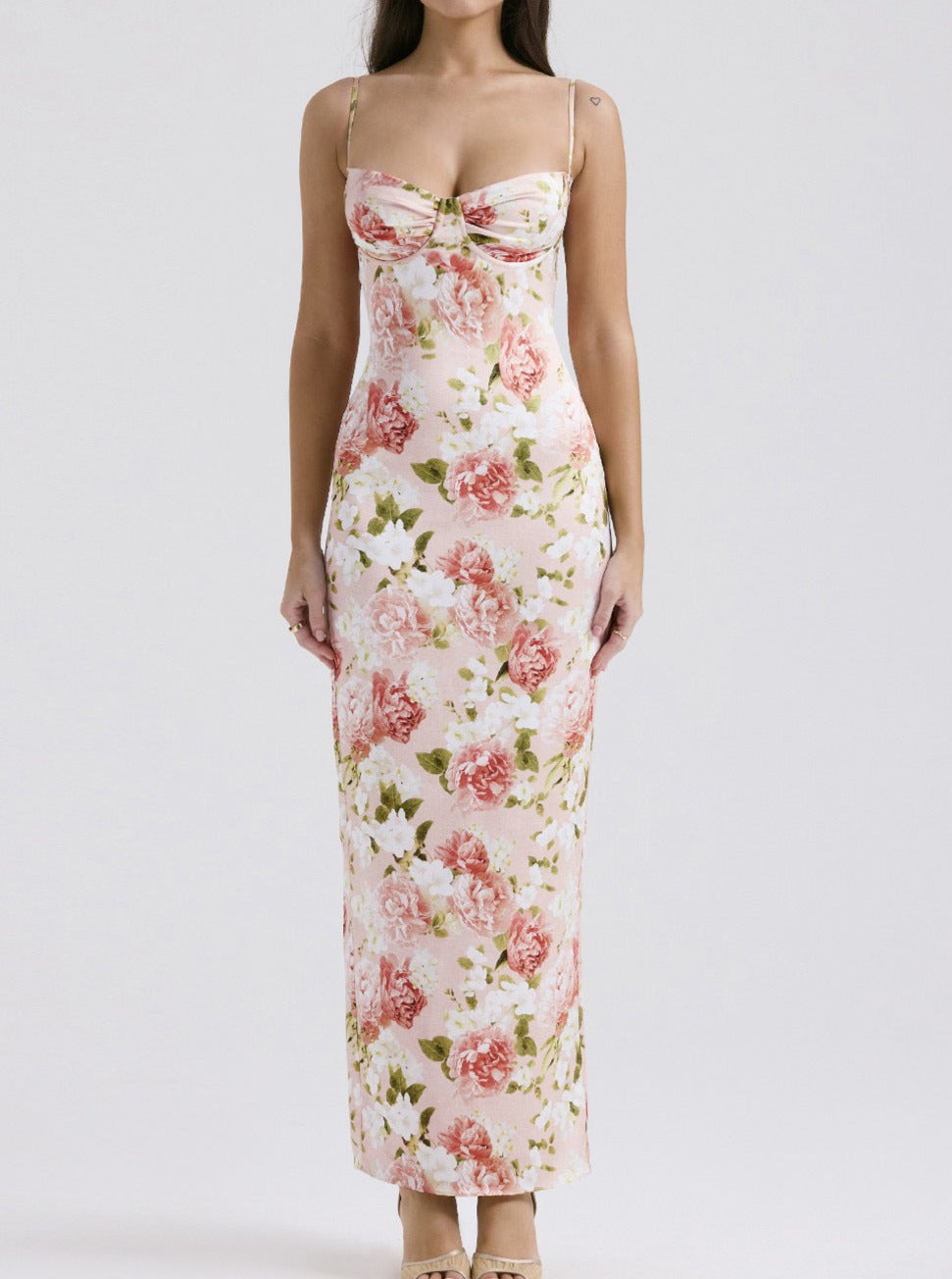 Elegant Bodycon-kjole med blomstret korset 