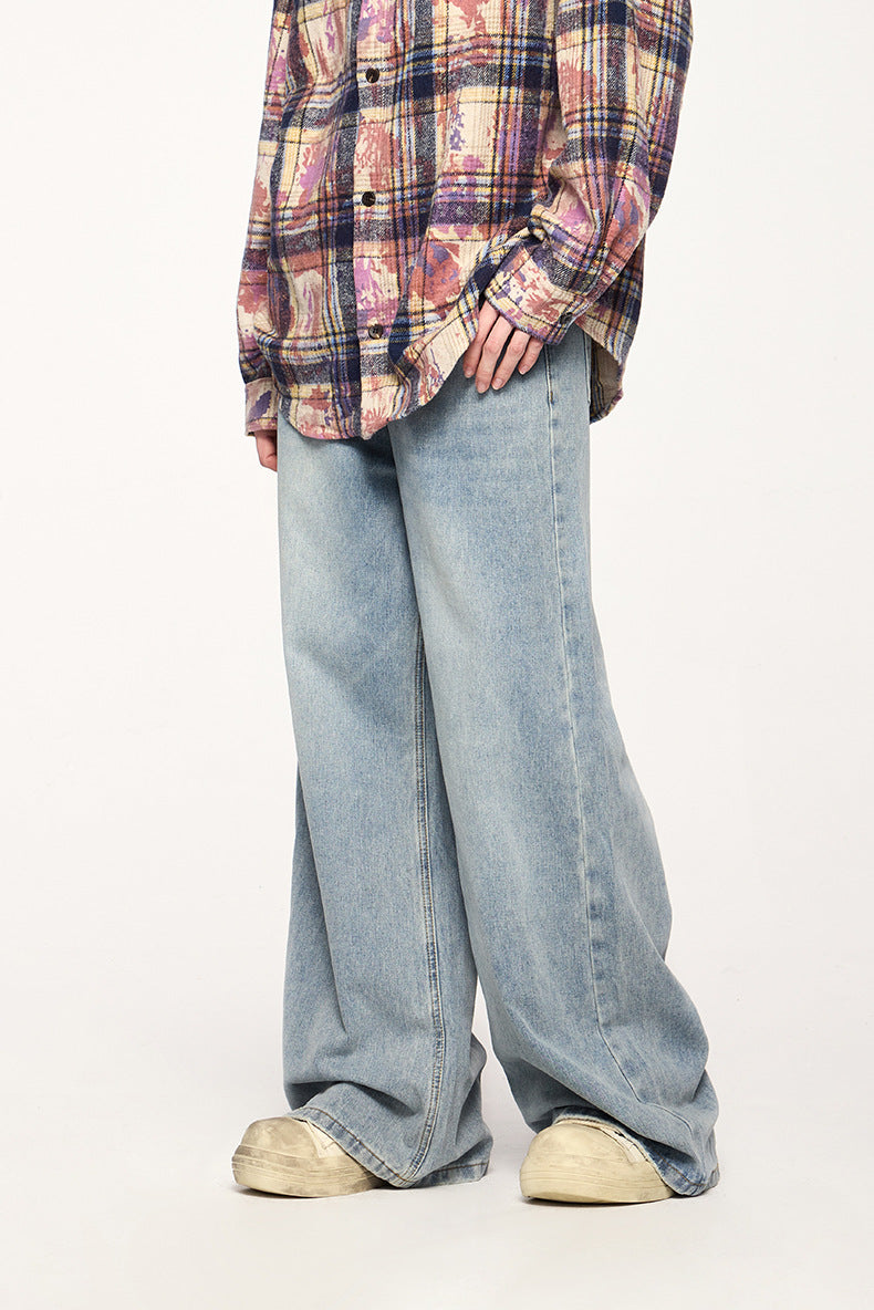 Vintage-inspirerede wide-leg denim jeans