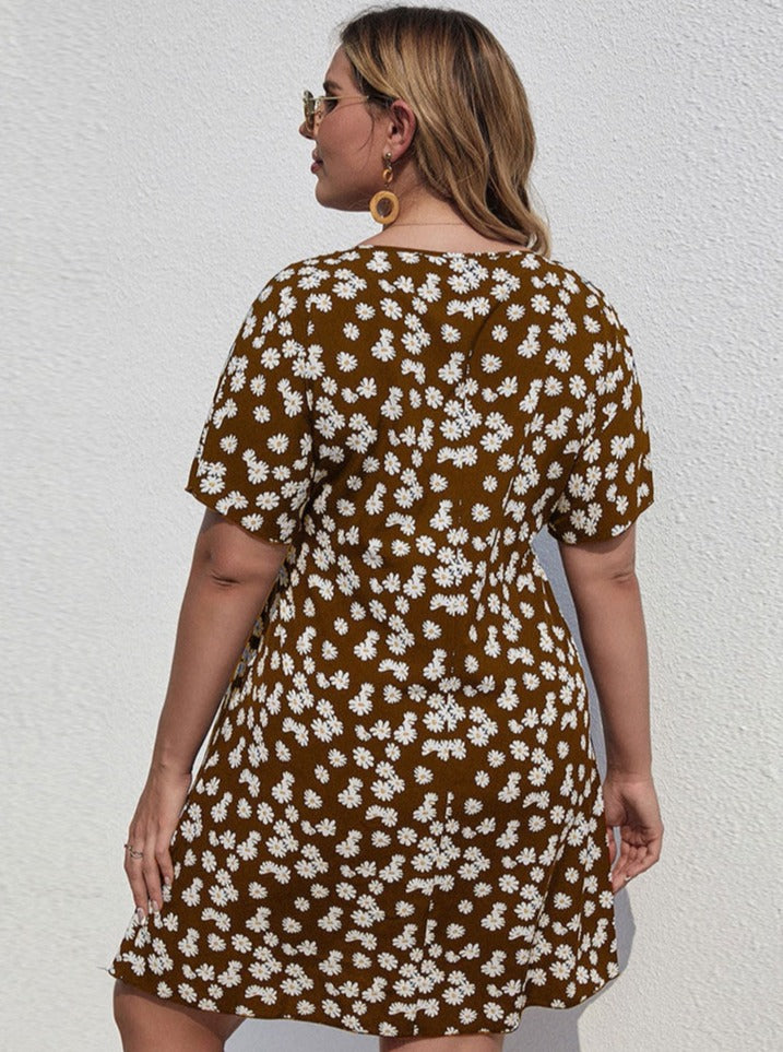 Floral Style Printed Vacation Dress