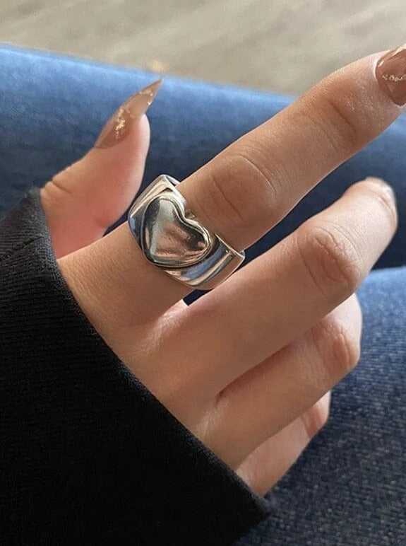 Silver Love Heart Ring for Women Pinchbox 