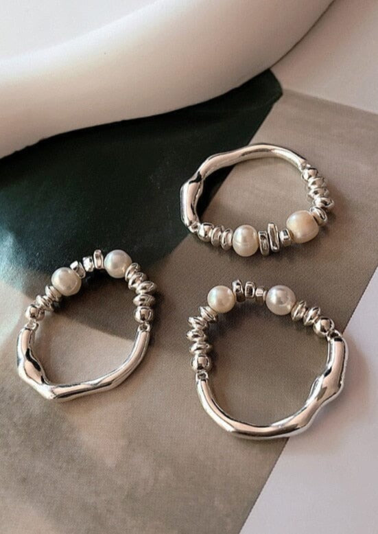 Silver Pearl Ring Pinchbox 