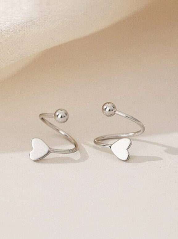 Silver Trendy Star Earring Pinchbox heart 